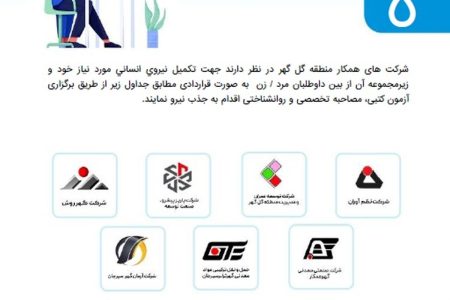 آگهی به کارگیری نیروی قراردادی شرکت‌های همکار منطقه گل گهر (فراخوان ۵ )-مهرماه۱۴۰۱