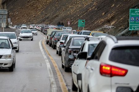 ترافیک سنگین در مسیر جنوب به شمال جاده چالوس+مسیرهای مسدود