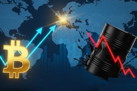 چرخش بزرگ در بازار کریپتو: نفت ریخت، بیت‌کوین پرواز کرد