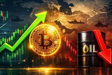 بی‌اعتنایی بازارها به جنگ: بیت‌کوین صعود و نفت سقوط کرد