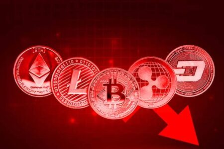 بازار کریپتو قرمزپوش شد؛ بیت‌کوین، اتریوم و ریپل سقوط کردند